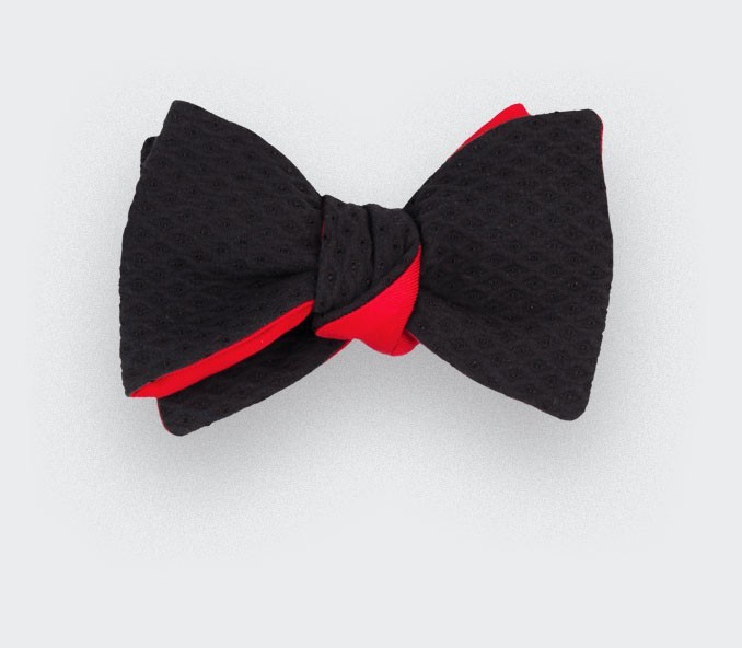 cinabre Noeud Papillon Piqué Noir