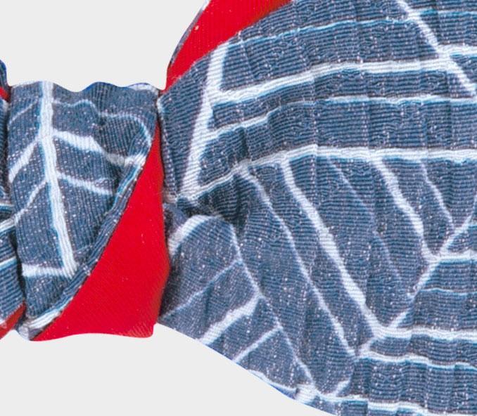 Cinabre Noeud Papillon Plissé Bleu