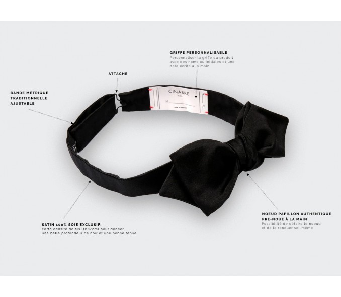 Cinabre Noeud Papillon Pointe Noir