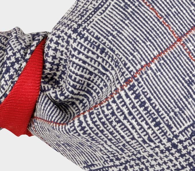 Cinabre Noeud Papillon Prince De Galles Rayé Rouge