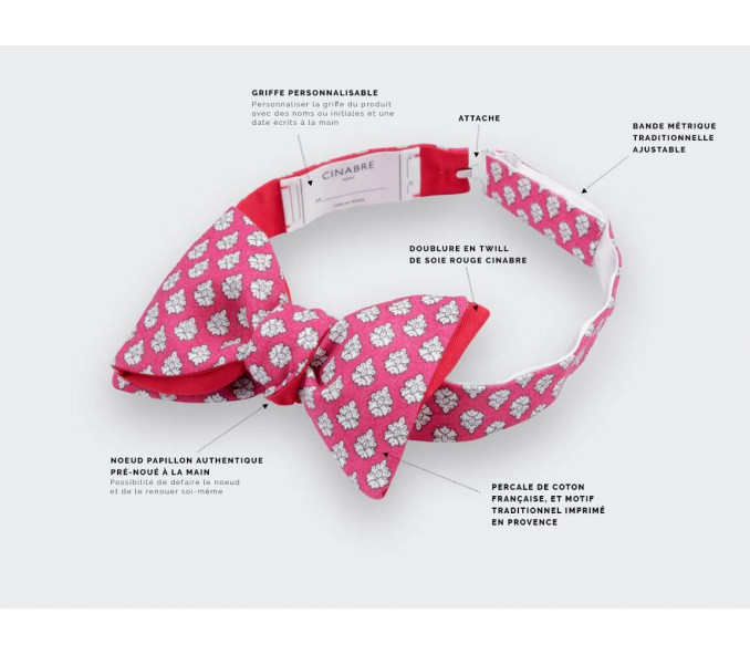 Cinabre Noeud Papillon Provence Rose Vif