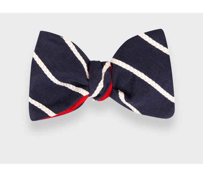 Cinabre Noeud Papillon Rayé Bleu