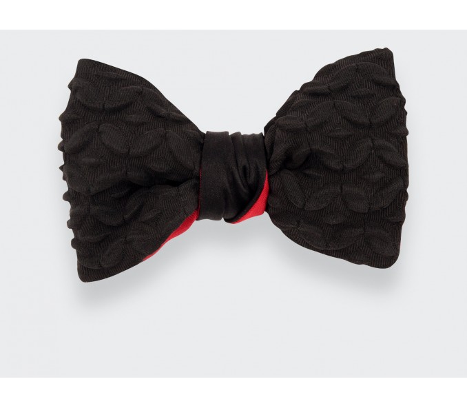 Cinabre Noeud Papillon Reliefs Noir