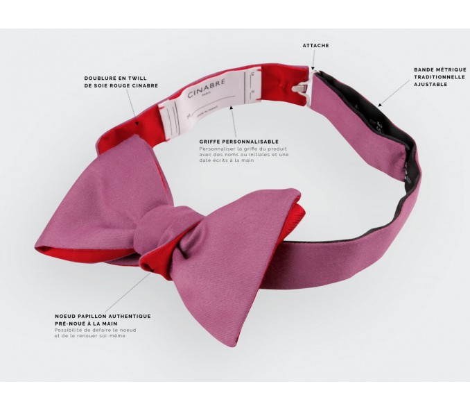 Cinabre Noeud Papillon Rose Foncé