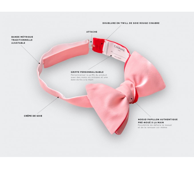 Cinabre Noeud Papillon Rose Poudré