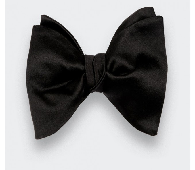 Cinabre Noeud Papillon Satin Noir Grand Format