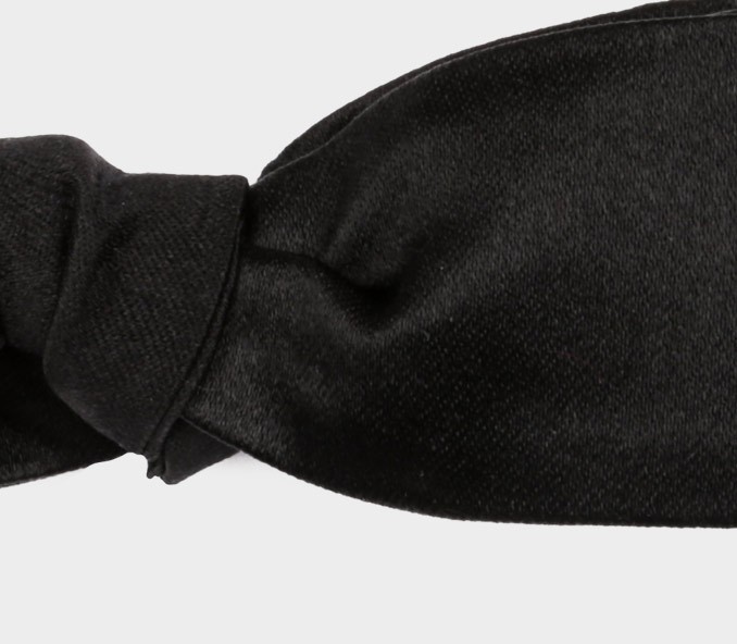 Cinabre Noeud Papillon Satin Noir Ultra Slim