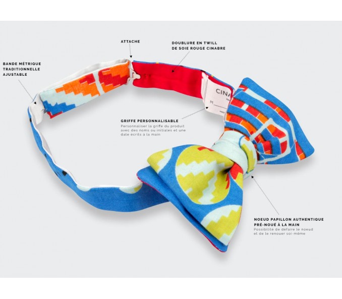 Cinabre Noeud Papillon Sci-Fi 60's