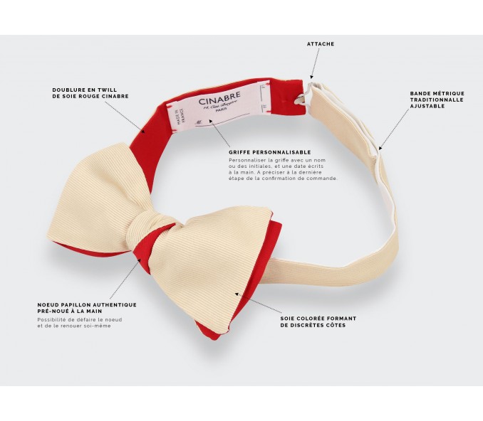 Cinabre Noeud Papillon Sergé Beige