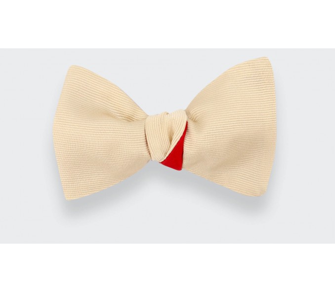 Cinabre Noeud Papillon Sergé Beige