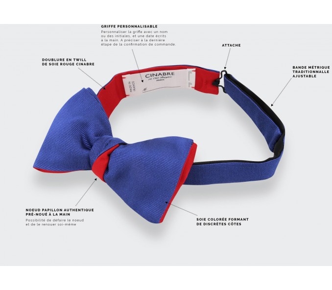 Cinabre Noeud Papillon Sergé Bleu Roi