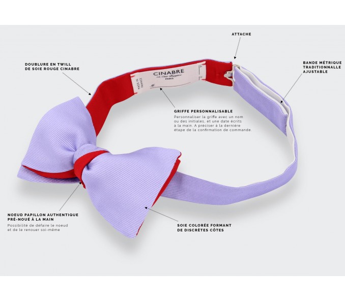 Cinabre Noeud Papillon Sergé Lilas