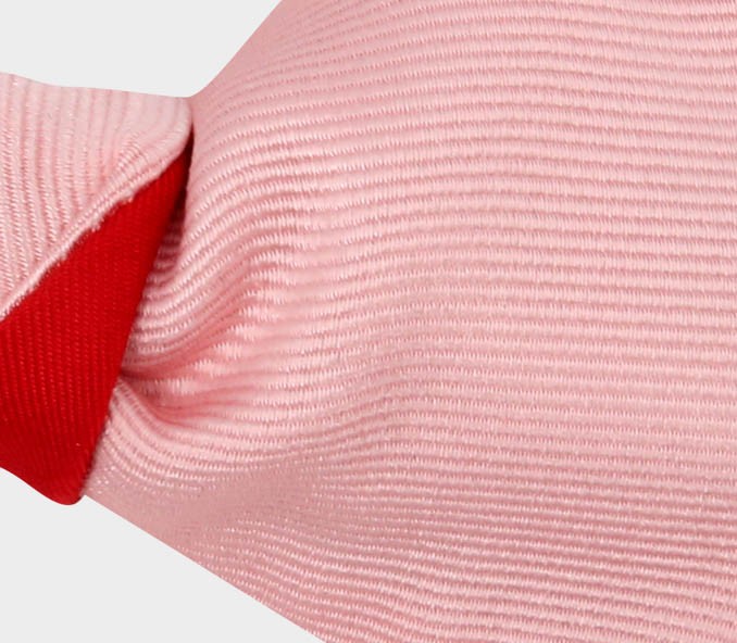 Cinabre Noeud Papillon Sergé Rose Poudré