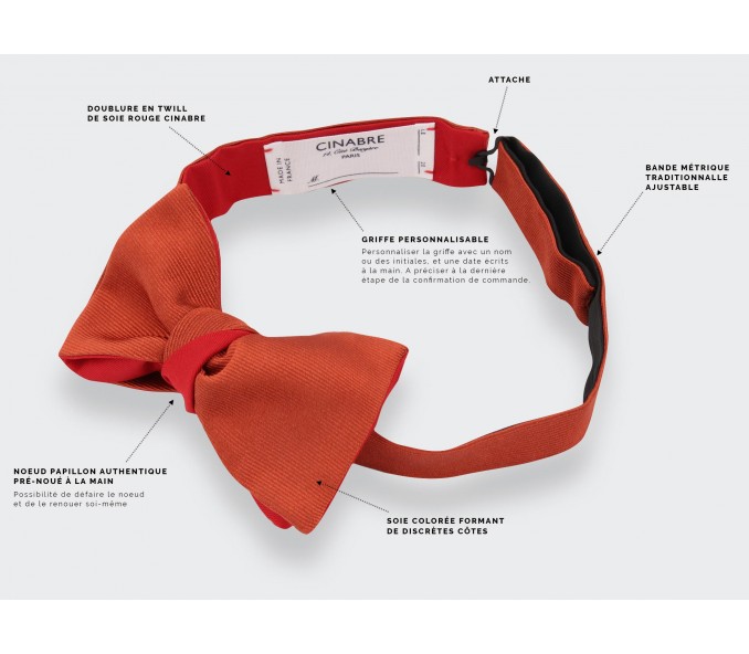 Cinabre Noeud Papillon Sergé Terracotta