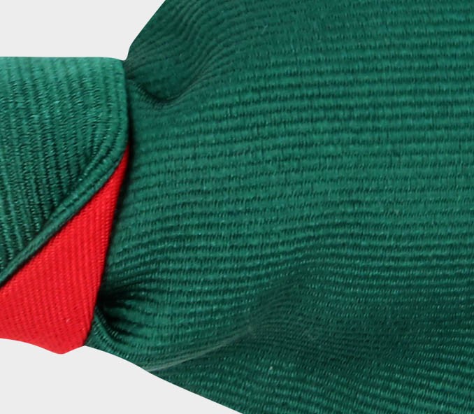 Cinabre Noeud Papillon Sergé Vert Sapin