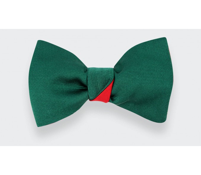 Cinabre Noeud Papillon Sergé Vert Sapin