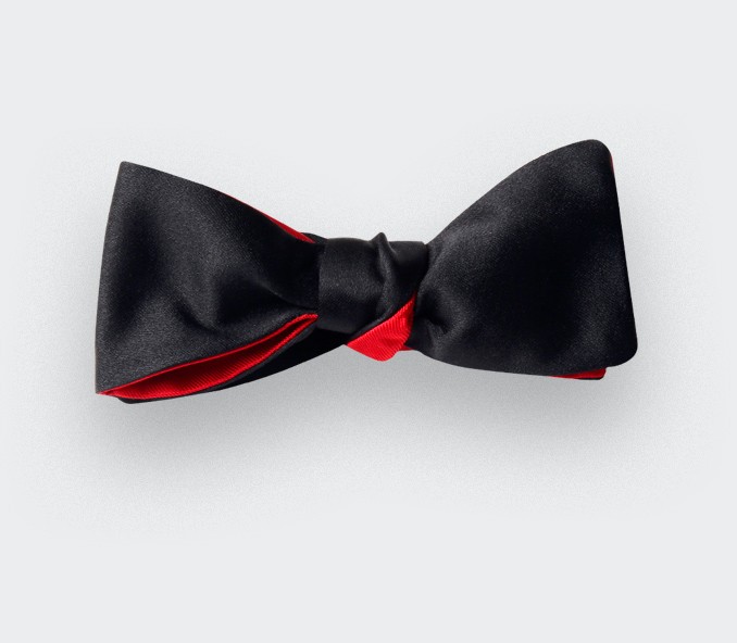 cinabre Noeud Papillon Slim Satin Noir Cinabre
