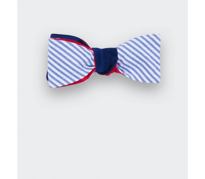 Cinabre Noeud Papillon Slim Seersucker Satin