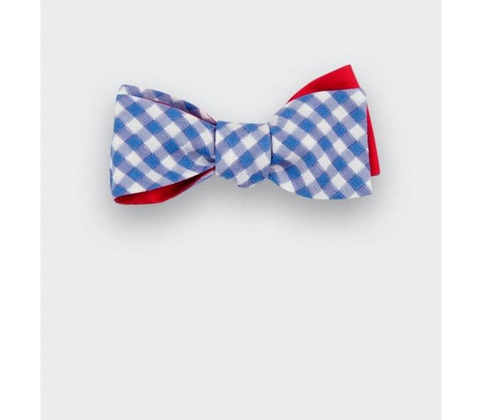 Cinabre Noeud Papillon Slim Vichy Ciel