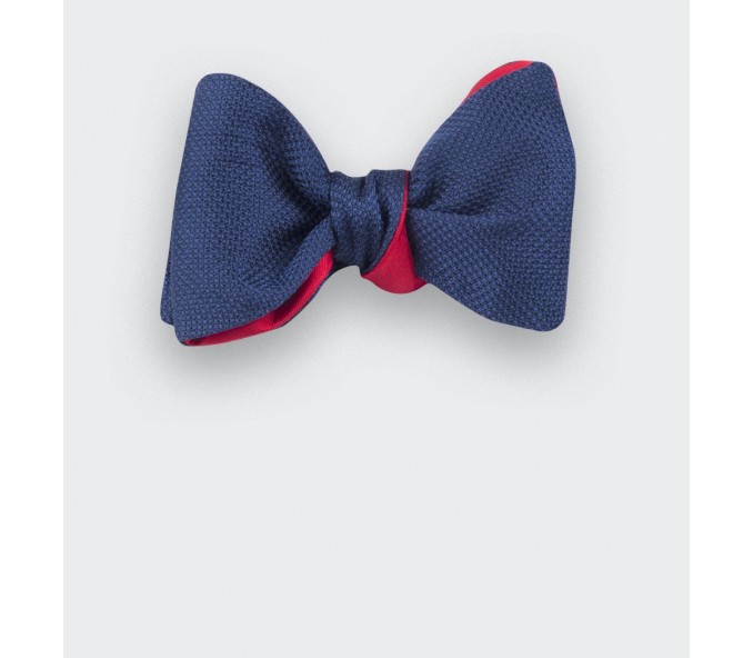 Cinabre Noeud Papillon Soie Tissée Bleu Marine