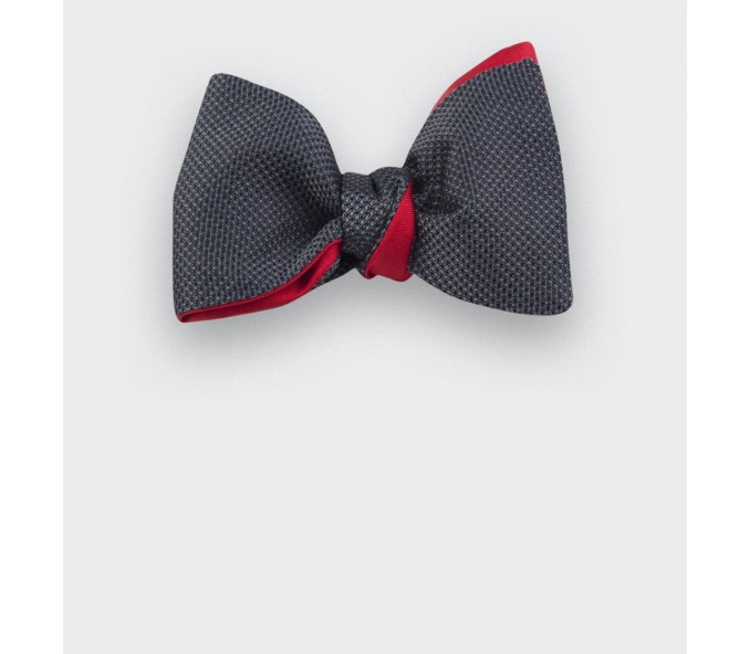 Cinabre Noeud Papillon Soie Tissée Gris