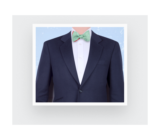 Cinabre Noeud Papillon Soie Vert D'eau