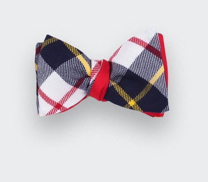 cinabre Noeud Papillon Tartan Blanc MacRae