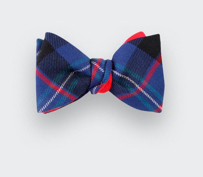 cinabre Noeud Papillon Tartan Bleu Fitzgerald