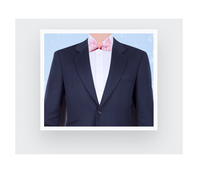 Cinabre Noeud Papillon Tweed Blanc Rose