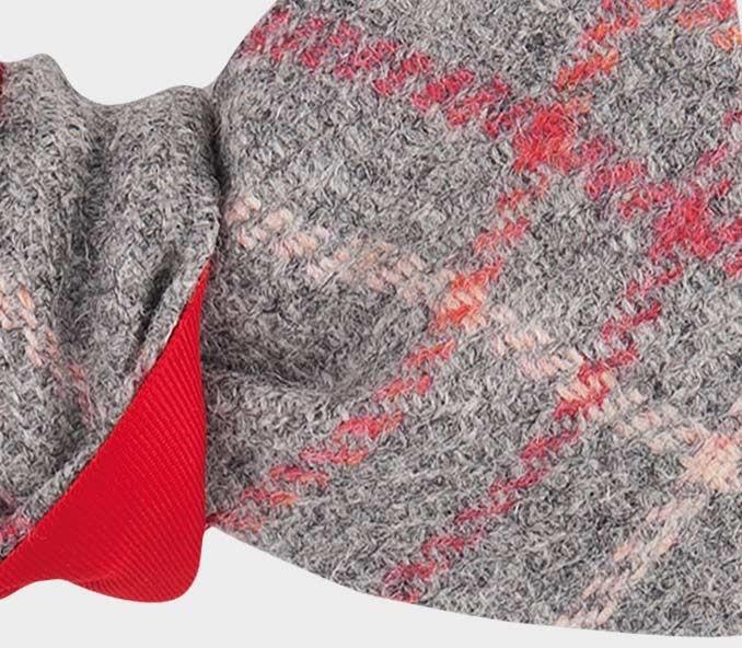 Cinabre Noeud Papillon Tweed Carreaux Gris
