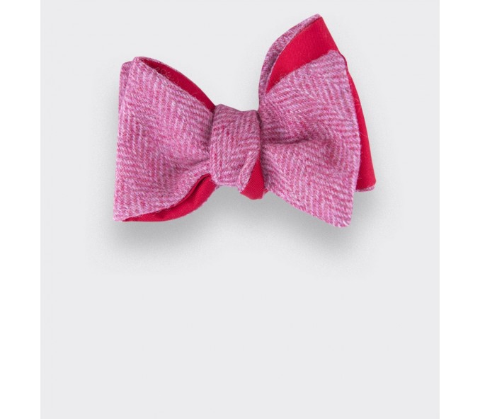 Cinabre Noeud Papillon Tweed Chevron Rose