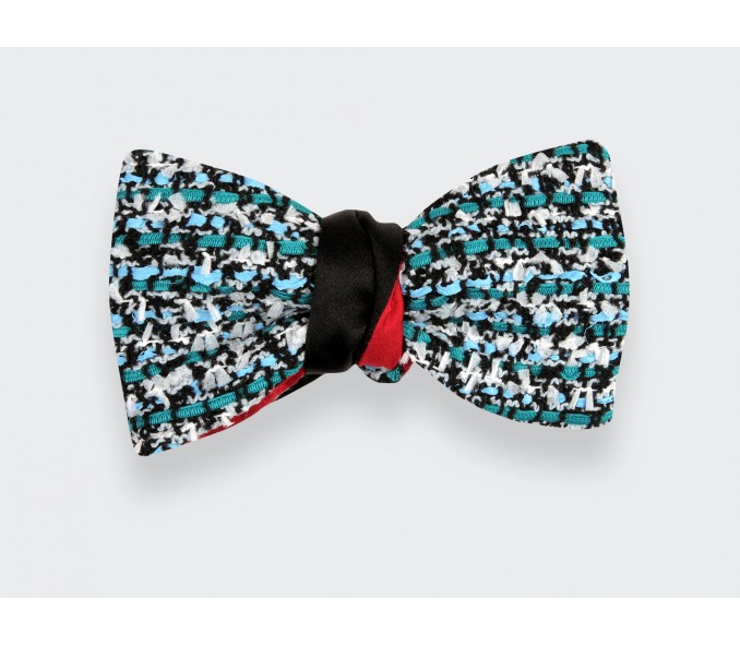 Cinabre Noeud Papillon Tweed Couture Lagon