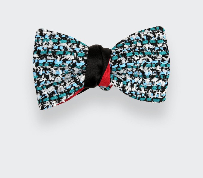 cinabre Noeud Papillon Tweed Couture Lagon