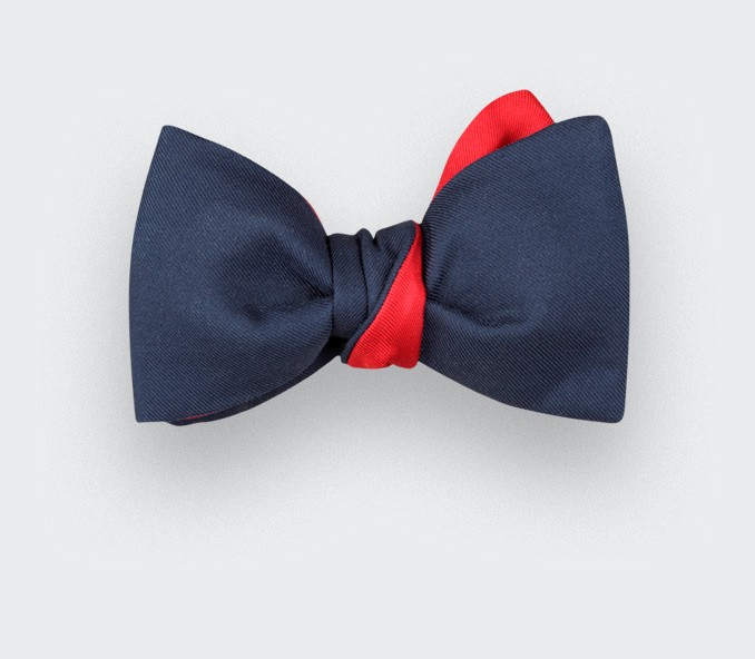 cinabre Noeud Papillon Twill Bleu Marine