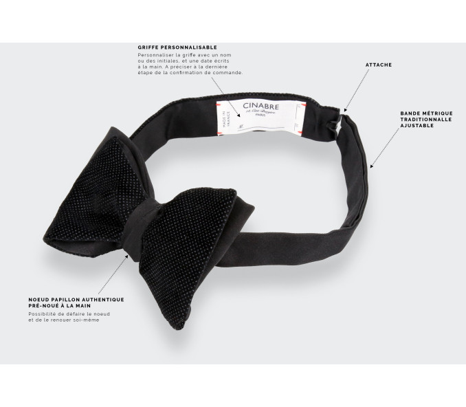 Cinabre Noeud Papillon Velours À Pois