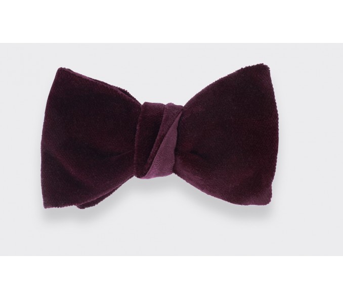 Cinabre Noeud Papillon Velours Lie De Vin