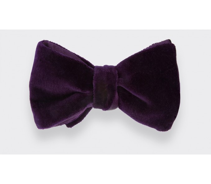 Cinabre Noeud Papillon Velours Mauve