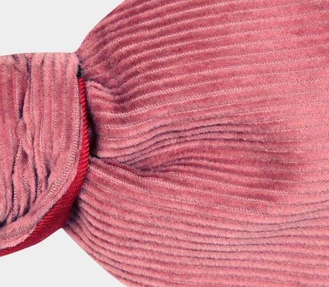 Cinabre Noeud Papillon Velours Rose