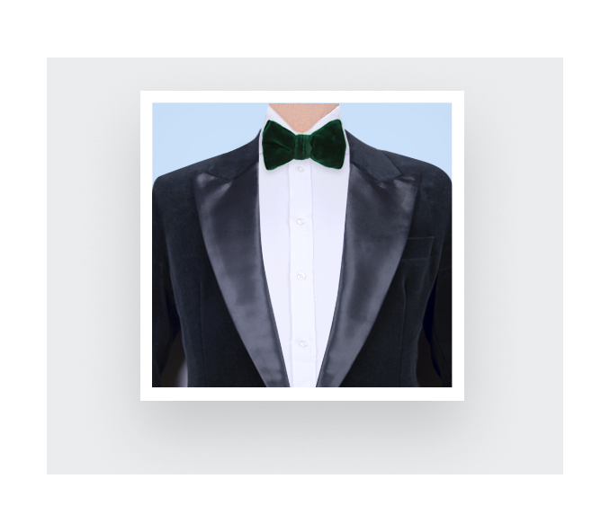 Cinabre Noeud Papillon Velours Vert émeraude