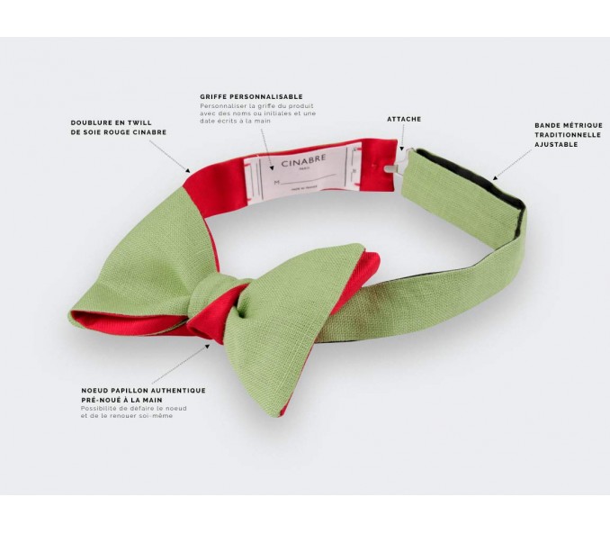 Cinabre Noeud Papillon Vert Pomme