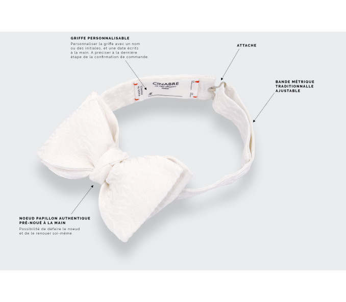 Cinabre Noeud Papillon Zébré Blanc