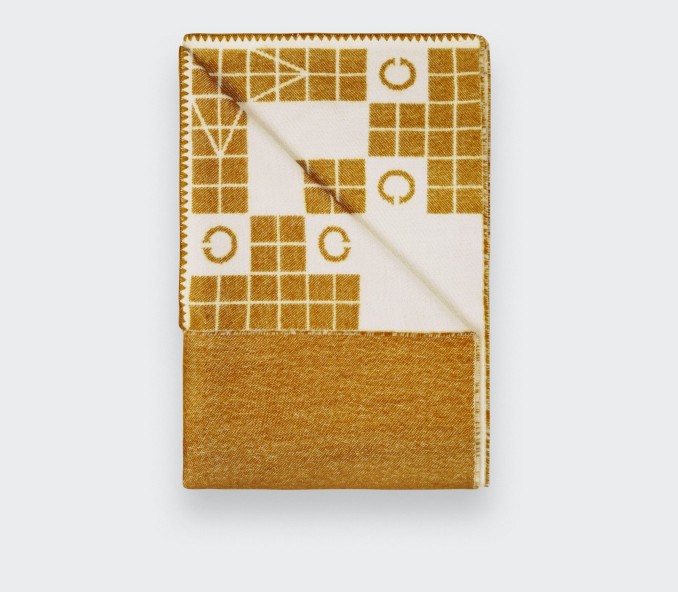 cinabre Plaid Cité Bergère Moutarde