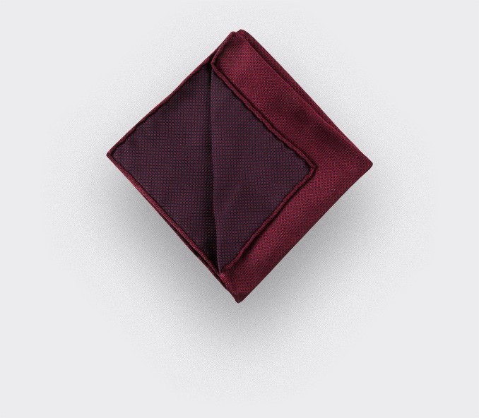 cinabre Pochette Caviar Soie Bordeaux