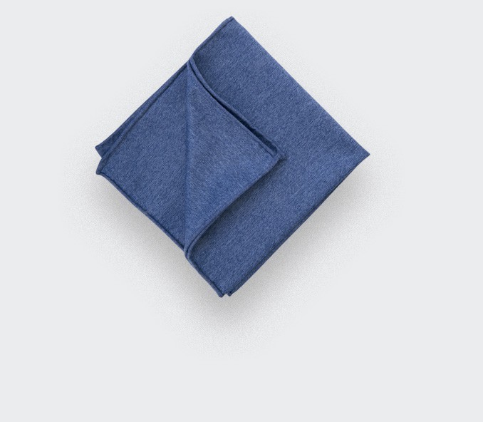 cinabre Pochette Flanelle Bleu Denim