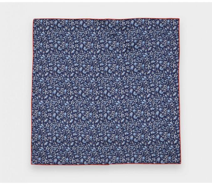 Cinabre Pochette Fleurie Bleu Marine