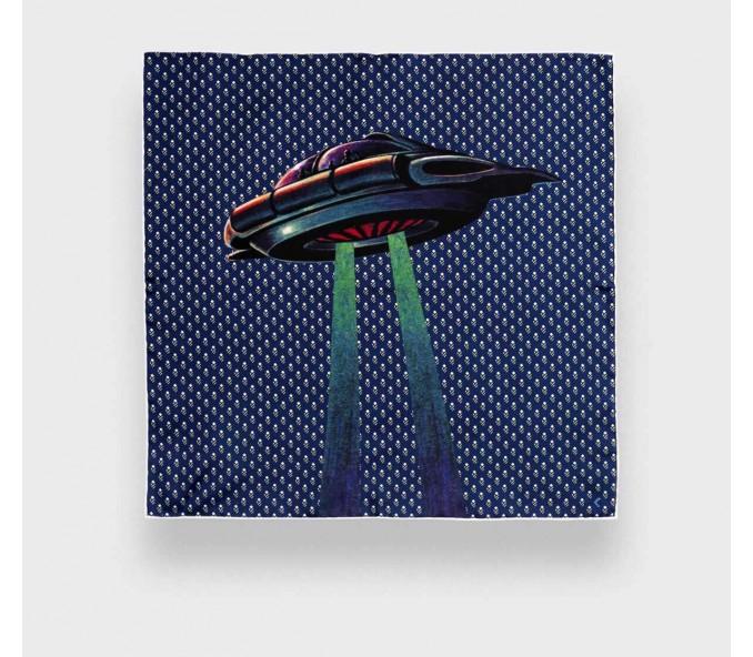 Cinabre Pochette Grand Pan Marine Gris Soucoupe