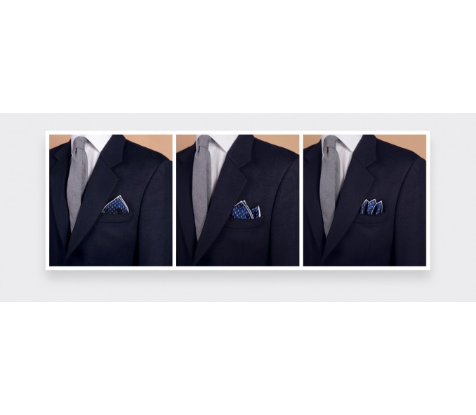 Cinabre Pochette Grand Pan Marine Gris Soucoupe