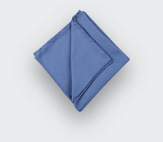 cinabre Pochette Soie Tissée Bleu Ciel