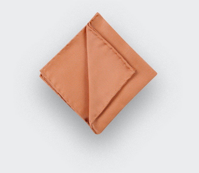 cinabre Pochette Soie Tissée Orange