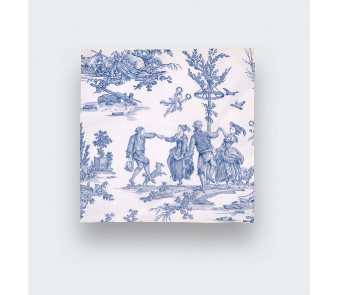 Cinabre Pochette Toile De Jouy Bleu